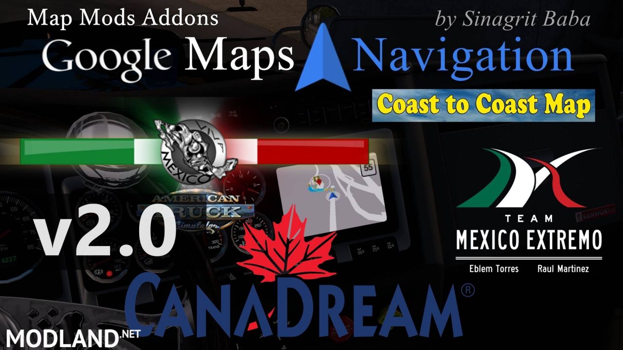 ATS - Google Maps Navigation Normal & Night Version Map Mods Addons