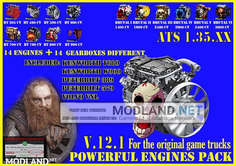 Pack Powerful engines + gearboxes V.12.1 for ATS 1.35.XX