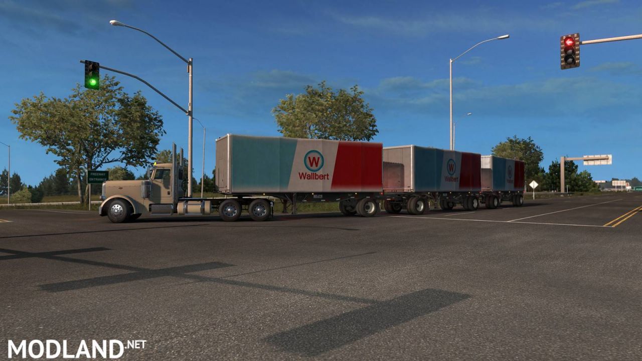 Multiple Trailers in Traffic - ATS -