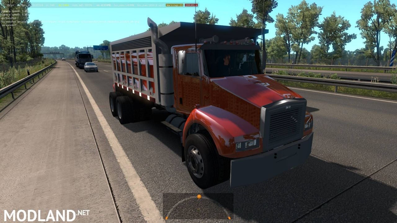 Benson V8 dump truck from GTA4 in traffic ATS 1.35