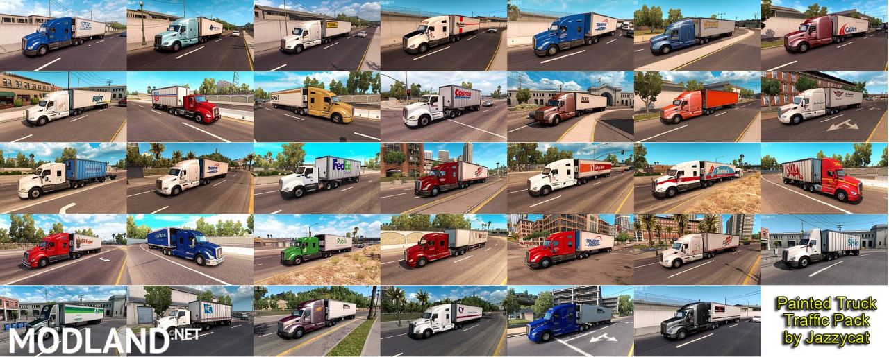 Painted Truck and Trailers Traffic Pack by Jazzycat