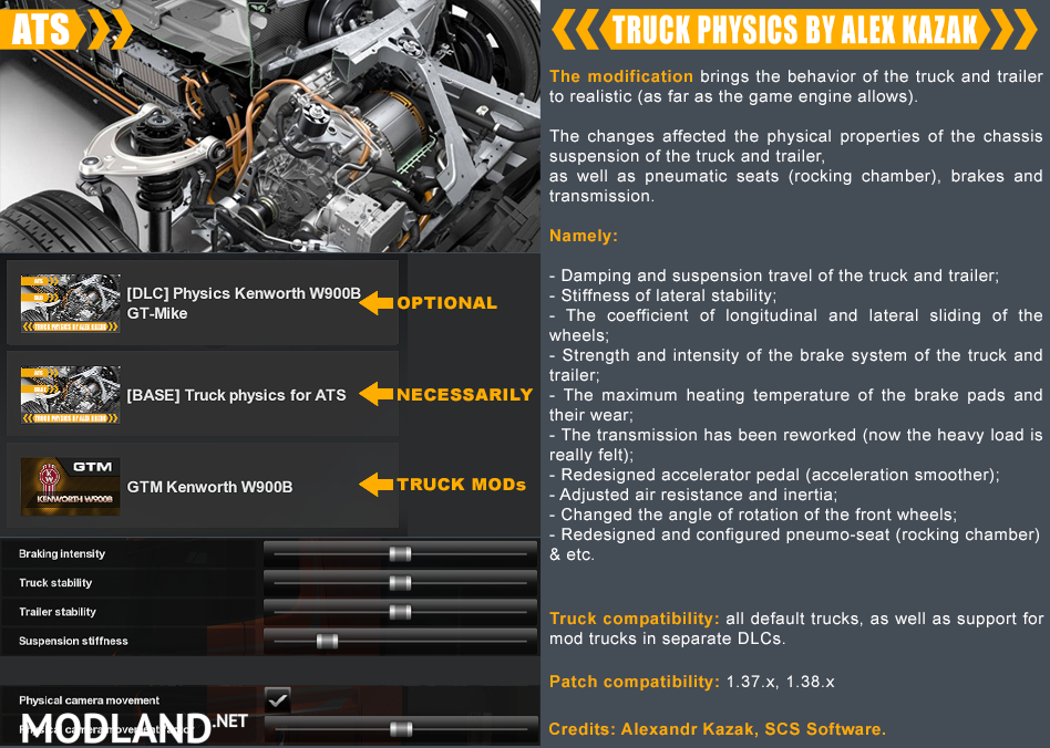 TRUCK PHYSICS BY ALEX KAZAK | v 0.1.0.4 (Official mod)