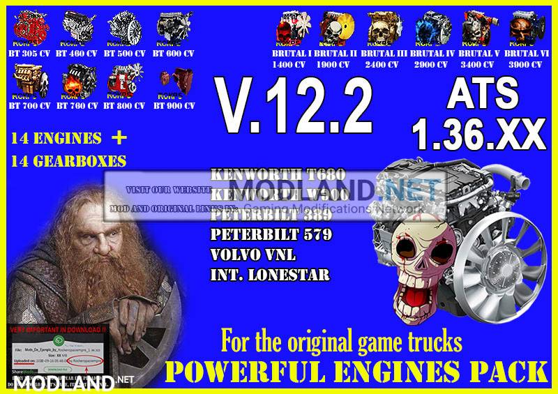 Pack Powerful engines + gearboxes V.12.2 for ATS 1.36.x