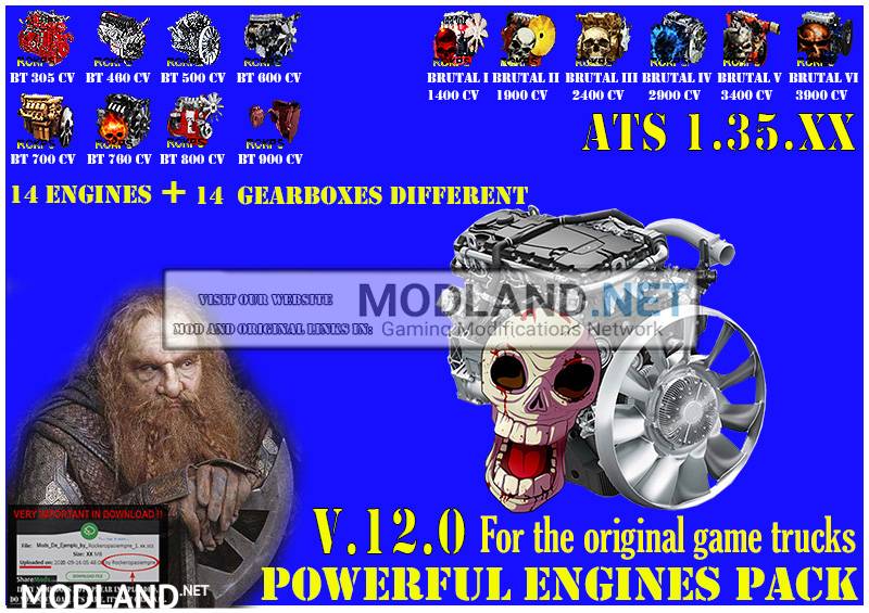 Pack Powerful engines + gearboxes V.12.0 for ATS 1.35.XX
