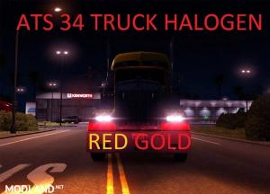 34 TRUCK HALOGEN RED-GOLD dipped and main beam