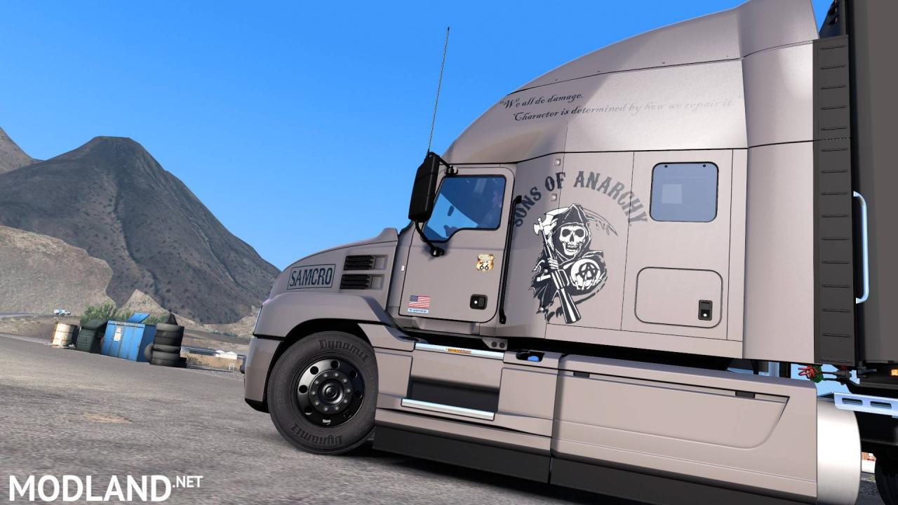 ATS 1.37 - Skin Sons of Anarchy Edition for SCS Mack Anthem Metalic Paintable