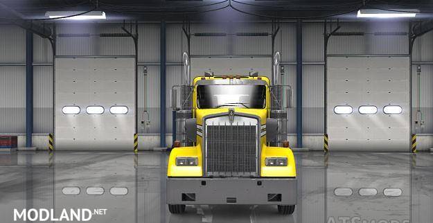 Smooth Yellow Truck Skin for Kenworth W900 (Day Cab only)