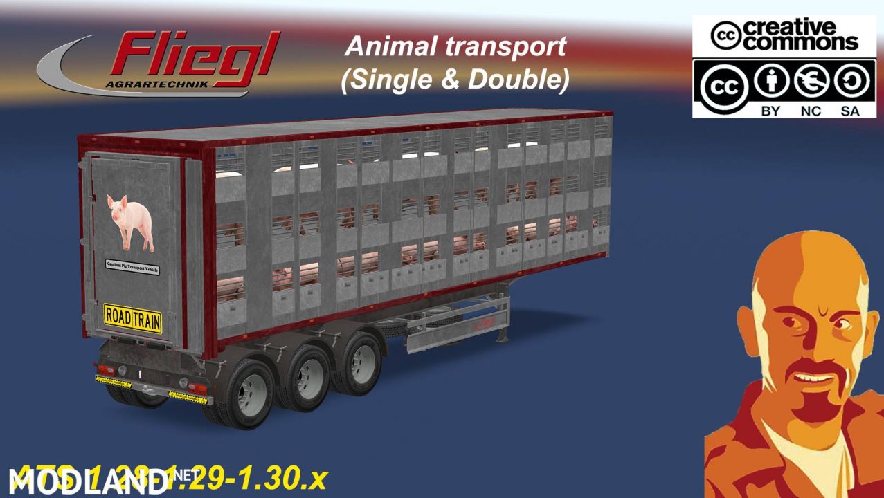 FLIEGL ANIMAL TRANSPORT TRAILER (SINGLE  DOUBLE) 1.30.x