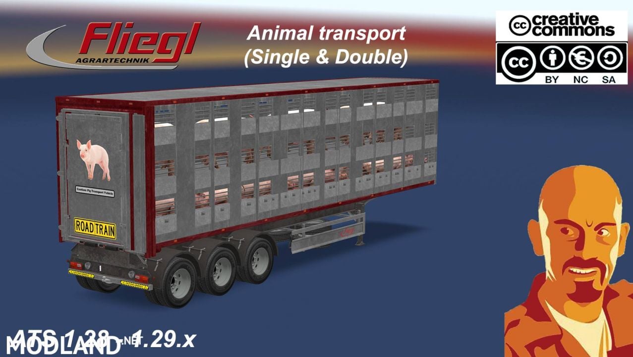 FLIEGL ANIMAL TRANSPORT TRAILER (Single & double) 1.28 - 1.29.x