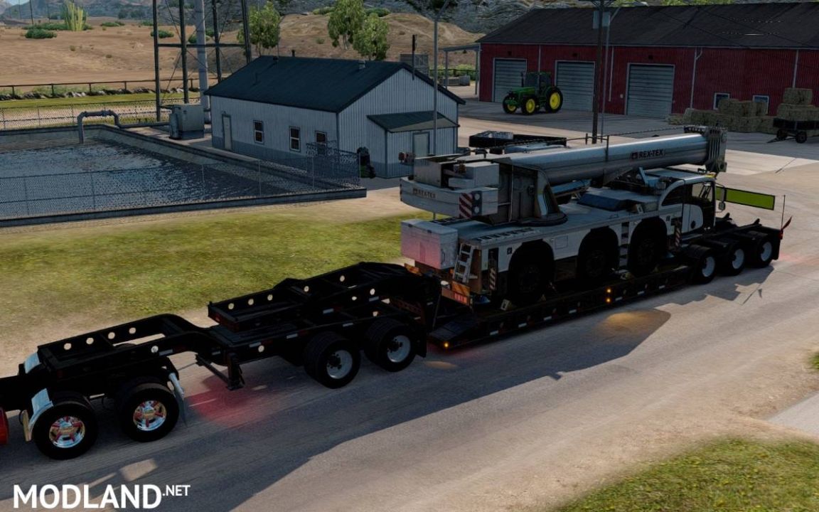 Oversized Trailer Magnitude 55l with cargo Off-road Crane for ATS