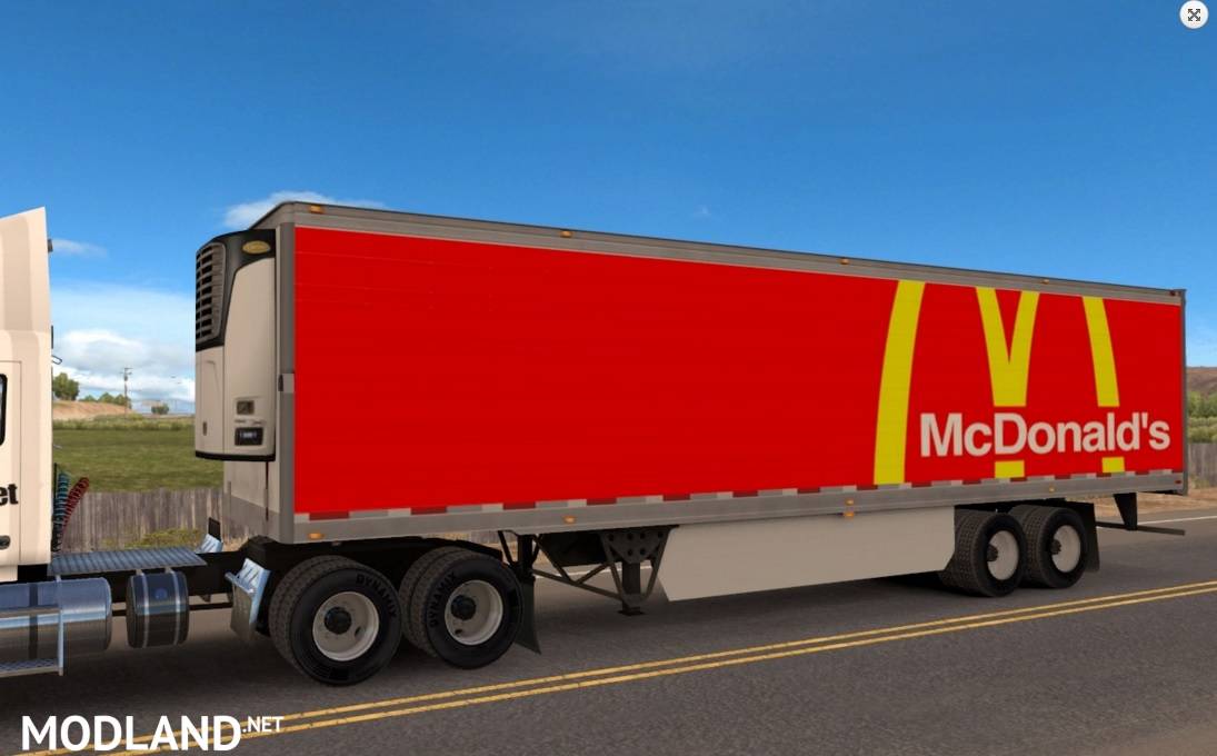 Add trailer. Фура макдональдс. Макдоналдс евро трак симулятор 2. Reefer Trailer. Reefer Truck.