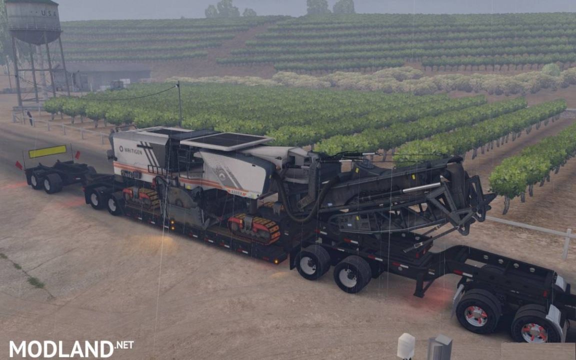 Long Oversized Trailer Magnitude 55l with a Load Milling Machine