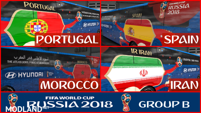 FIFA WORLD CUP 2018 RUSSIA Group B Official Buses  Volvo 9800 