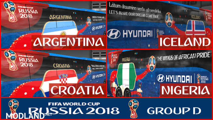 FIFA WORLD CUP 2018 RUSSIA Group D Official Buses  Volvo 9800 