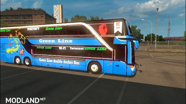ets2 mods green line double decker setra 432 DT Bus Bd skin bd horn