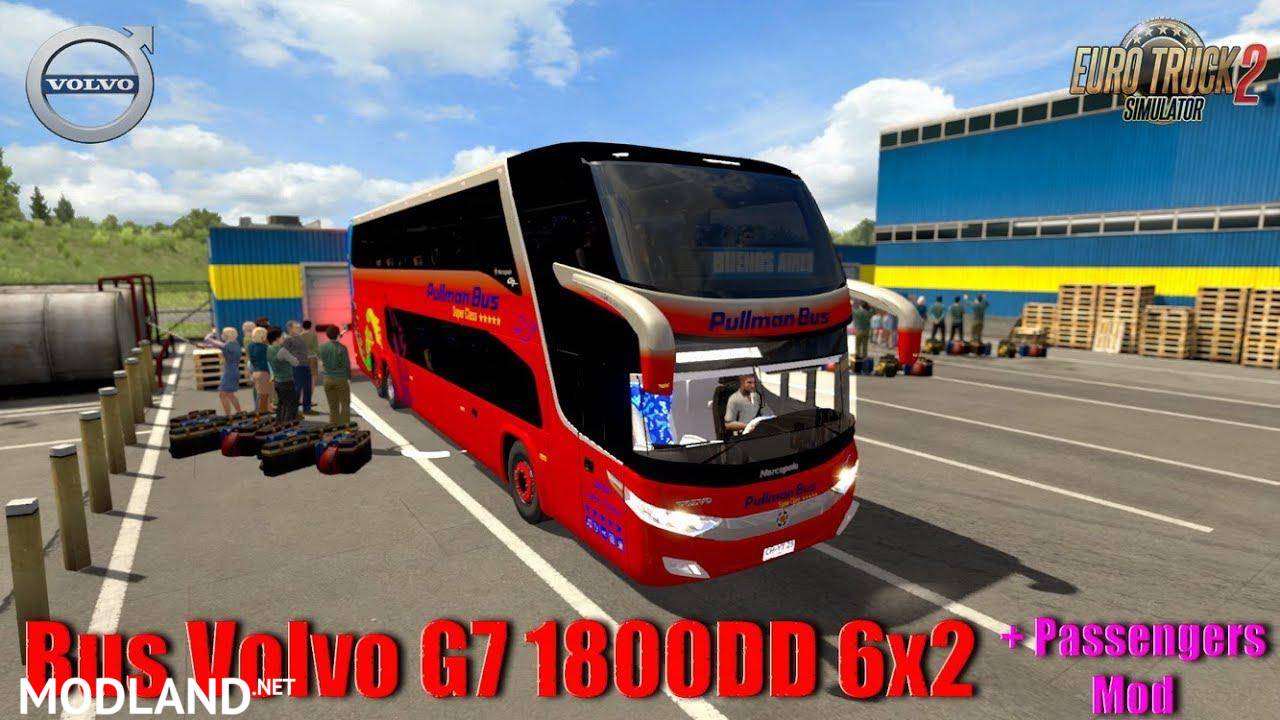 Bus Volvo G7 1800DD 6x2 + Passengers Mod