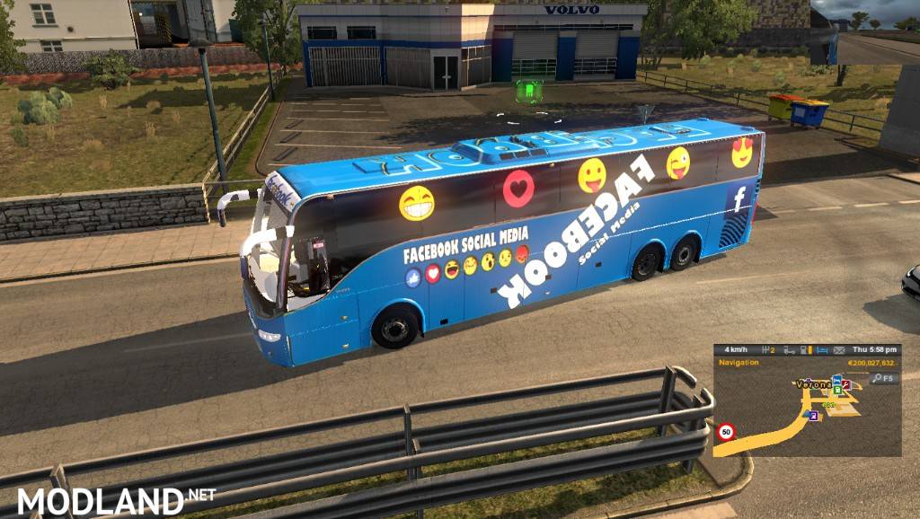 VOLVO 9700 BUS FACEBOOK AND YOUTUBE SKIN + 1000HP ENGINE UPDATE