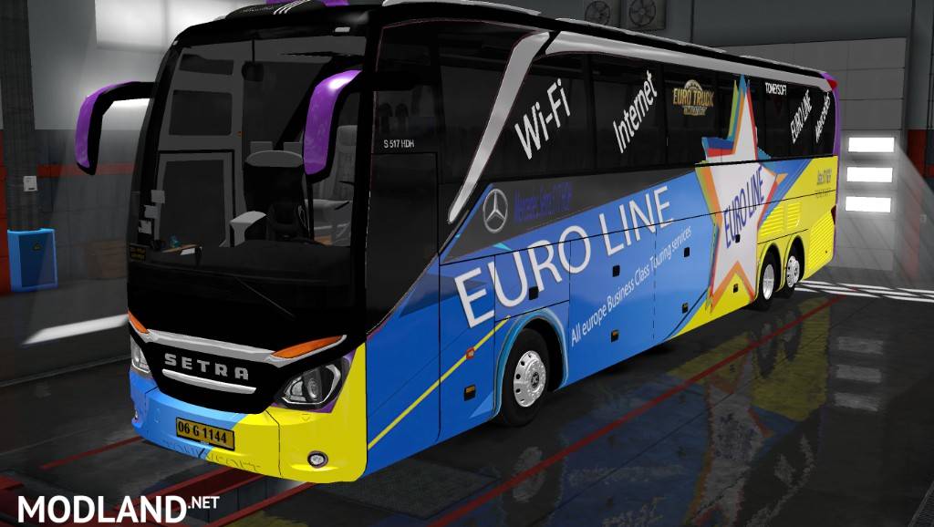 Mercedes Setra 517 HDH HD 2 Skinpack with logo ets2 mods for 1.31.x