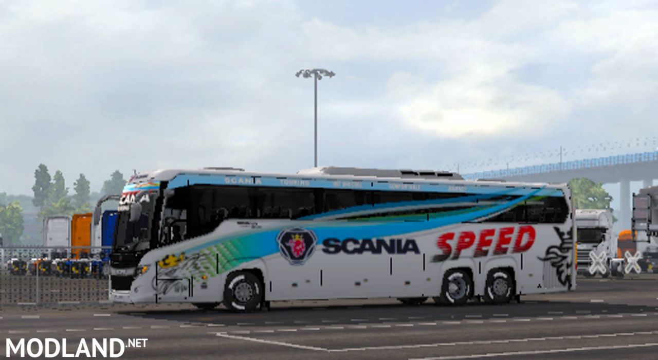 Scania touring Speeds Bus skin  official trailer for 1.32.x to 1.35.x 
