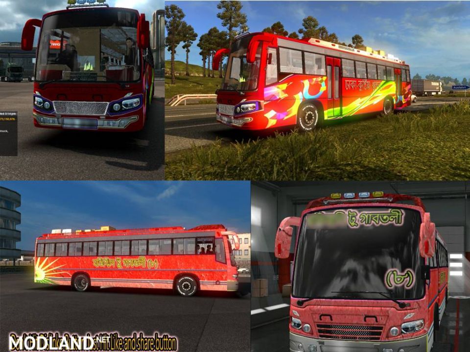 ets2 mods BD skin + Bus Bd local Bus skin HD texture Interior bus horn Passenger mods