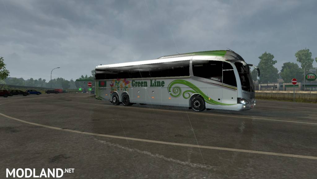ets2 mods Irizari6  green line volvo bd Skins+ Bus Hd Texture mod