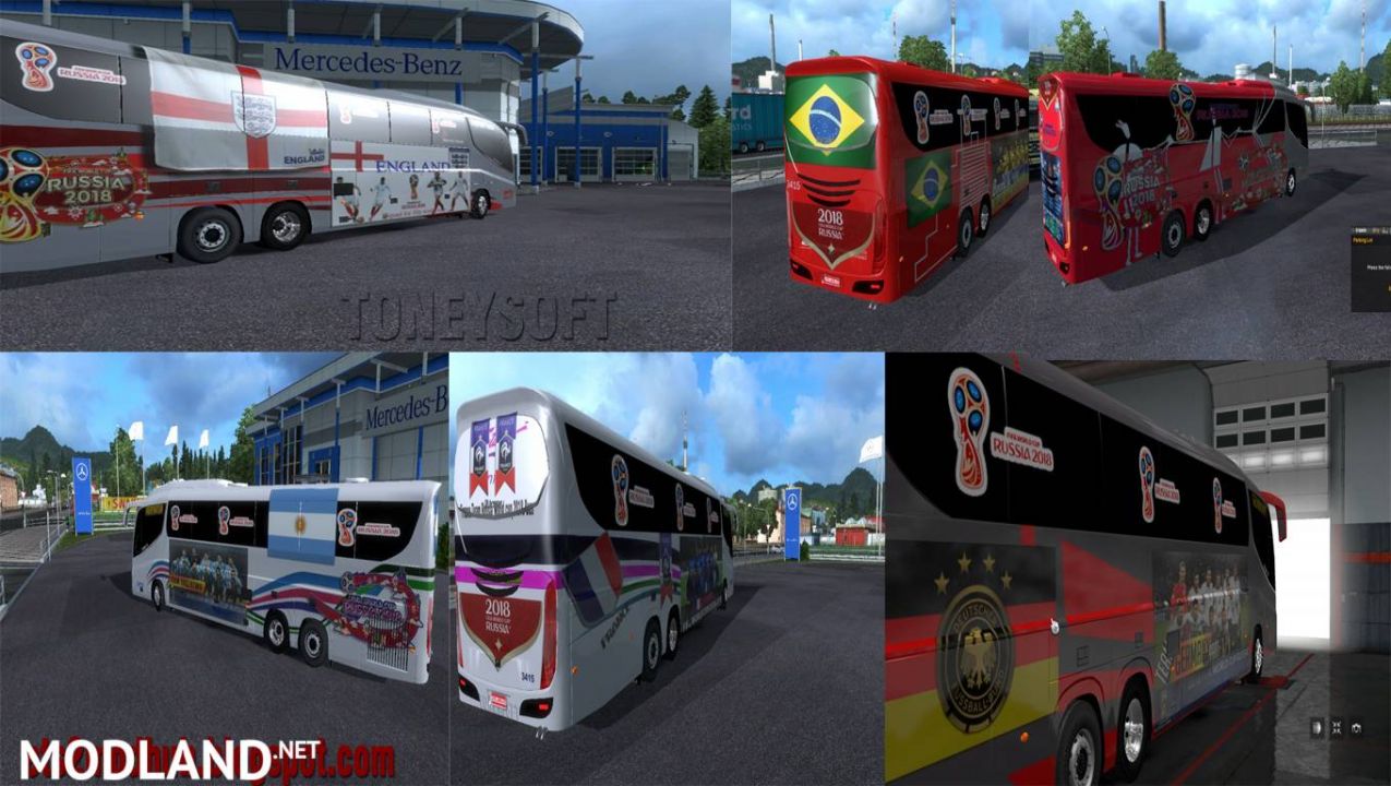 ets2 mods bus skin pack Russia fifa world cup 2018 bus skin pack
