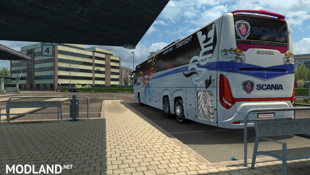 ets2 mods Scania touring bus officially skin and striker for 1.31 or 1.32