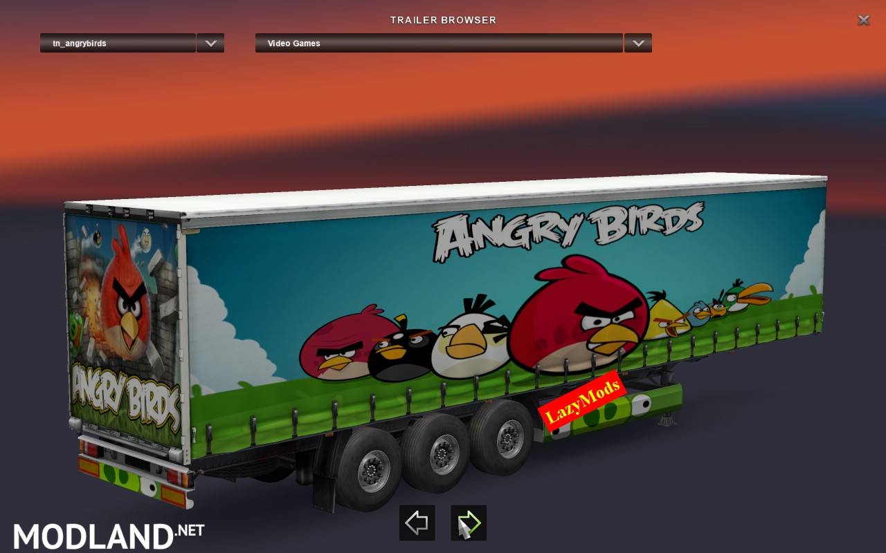 ETS2 mods: Angry Birds Trailer by LazyMods - ETS 2