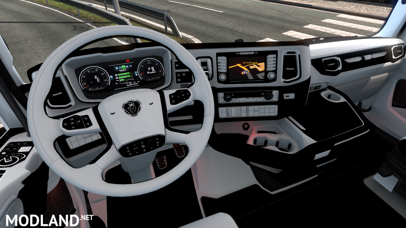 flexible Lamb Theoretical Scania 2016 black and white interior, HIGH QUALITY - ETS 2