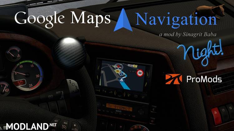 Google Maps Navigation Night Version for ProMods