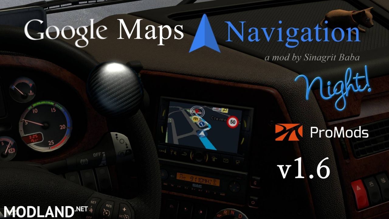 Google Maps Navigation Night Version for ProMods