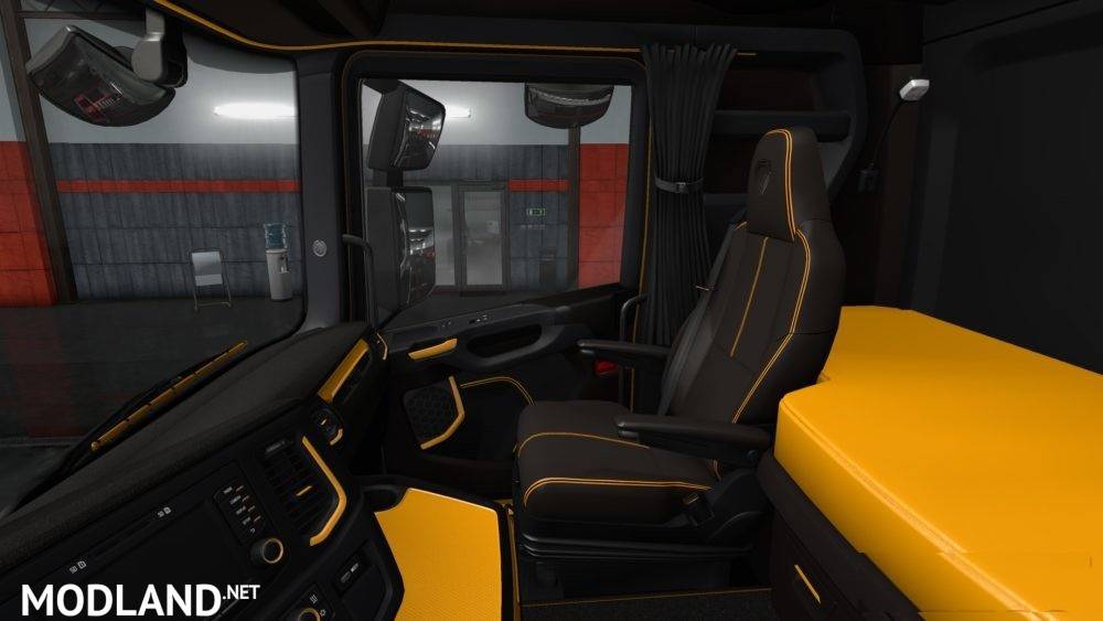 Black Yellow Scania S & R Interior