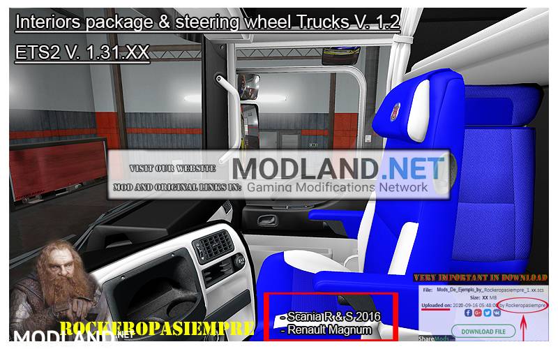 Interior package & steering wheel Trucks V.1.2 By Rockeropasiempre