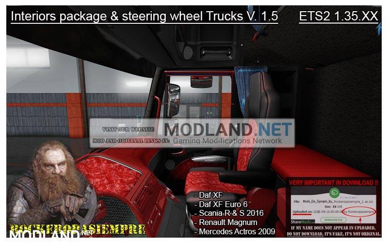 Interior package & steering wheel Trucks V.1.5 For 1.35.XX