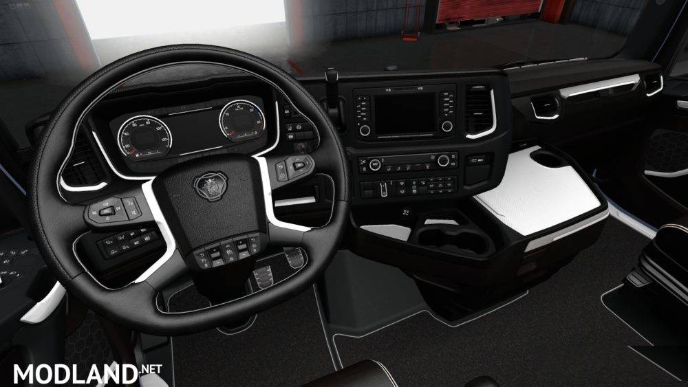 Scania S R White Black Interior