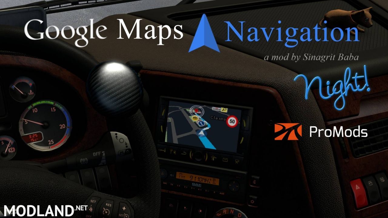 Google Maps Navigation Night Version for ProMods