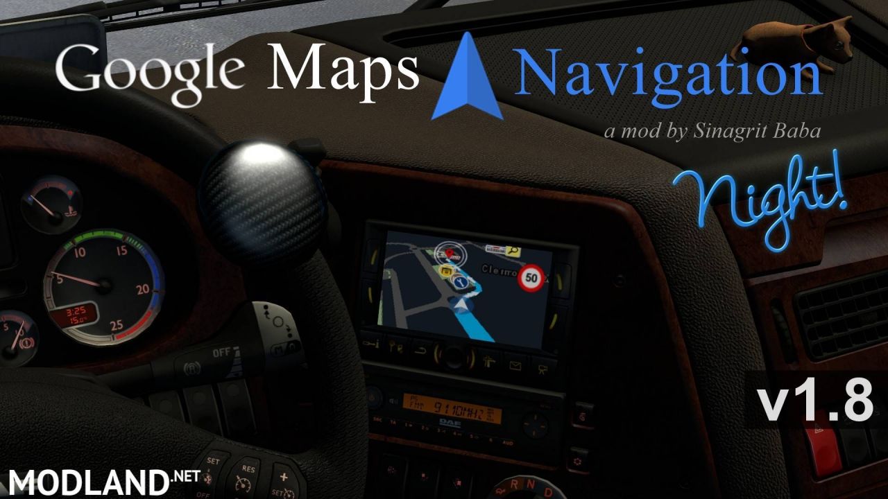 ETS 2 - Google Maps Navigation Night Version
