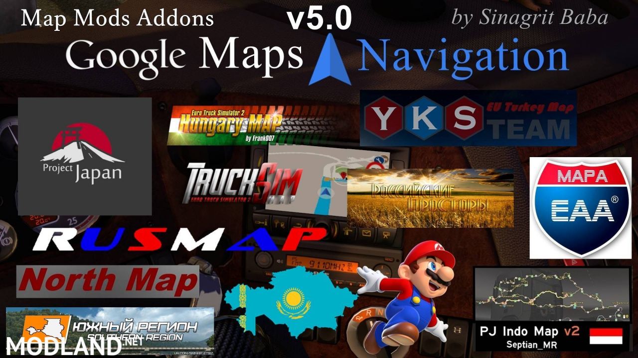 ETS 2 - Google Maps Navigation Normal & Night Map Mods Addons