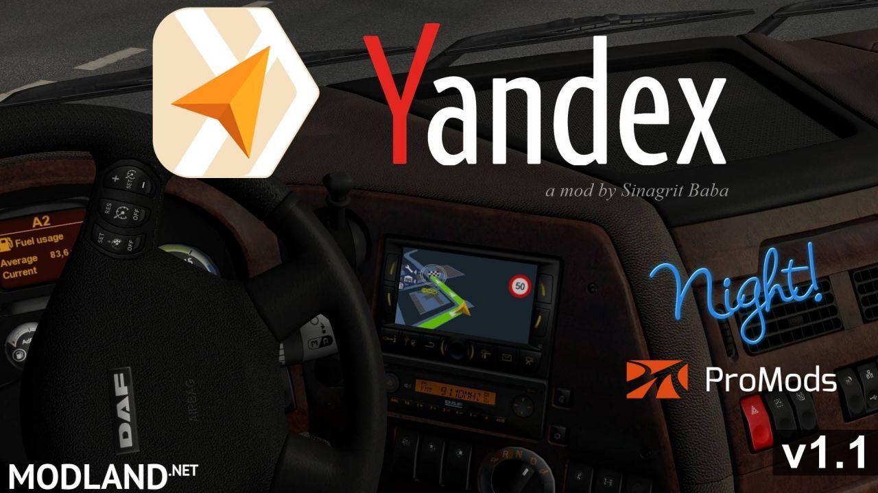 ETS 2 - Yandex Navigator Night Version for ProMods