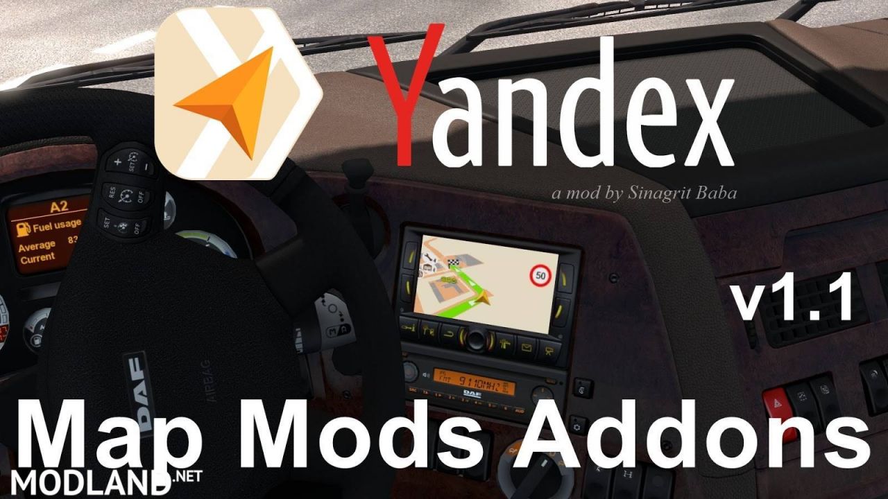 ETS 2 - Yandex Navigator Normal & Night Map Mods Addons