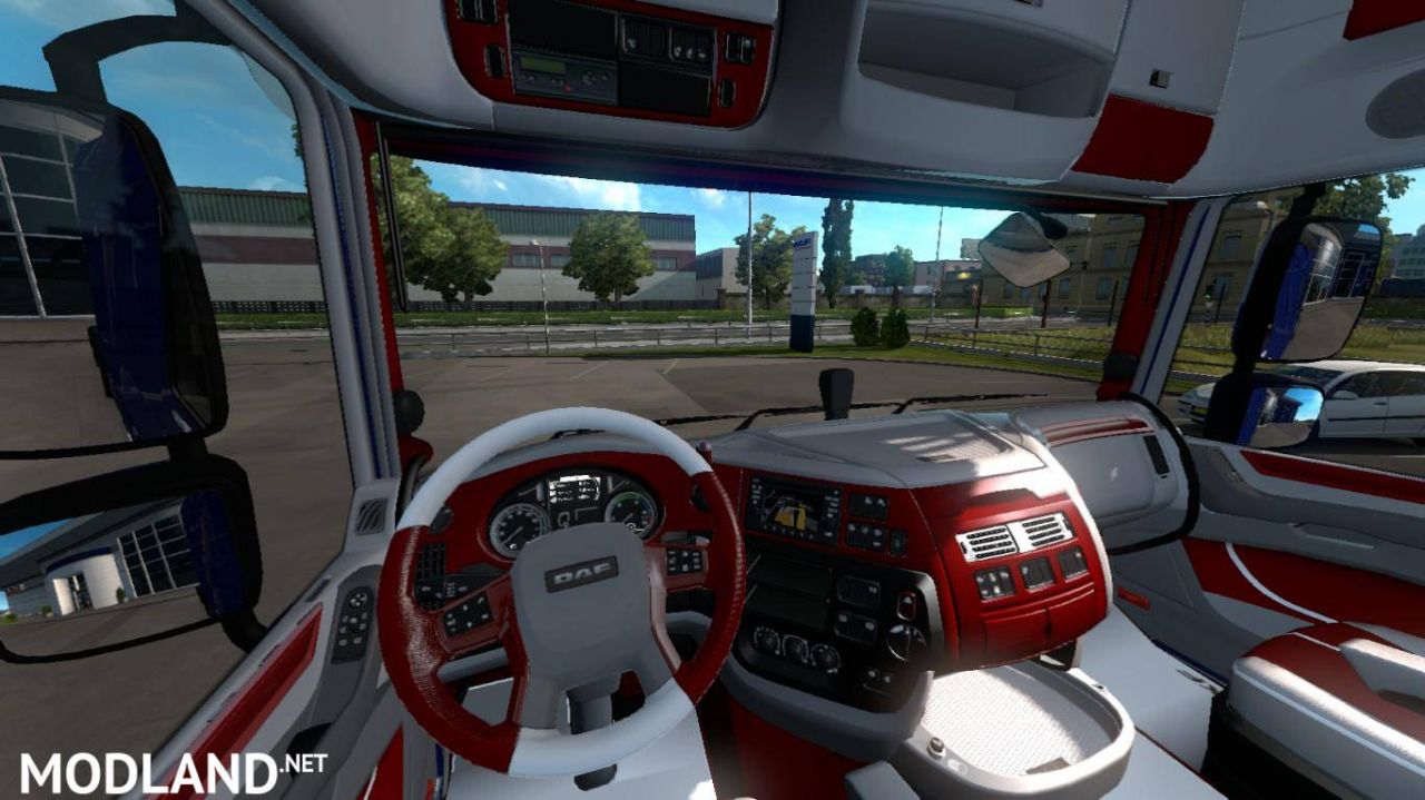 DAF Euro6 red and white interior