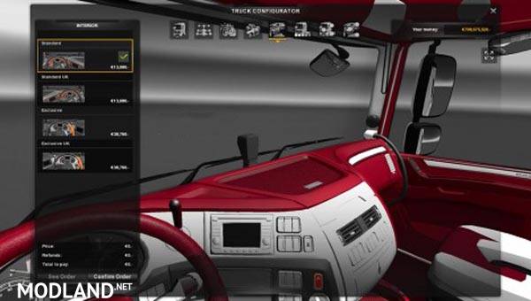 DAF XF Euro 6 Red and White Interior