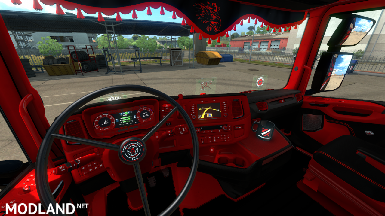 Red and Black Scania Next Gen S and R Interior