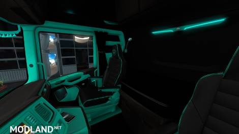Cyan and Black Scania Next Gen S and R Interior