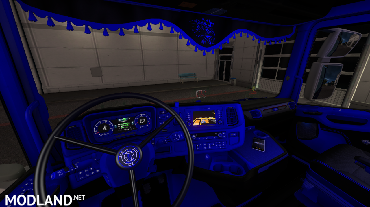 Blue and Black Scania Next Gen S and R Interior