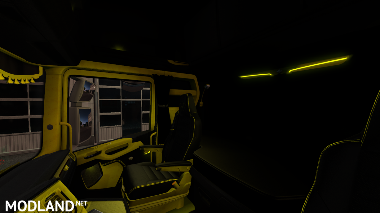 Yellow and Black Scania Next Gen S and R Interior