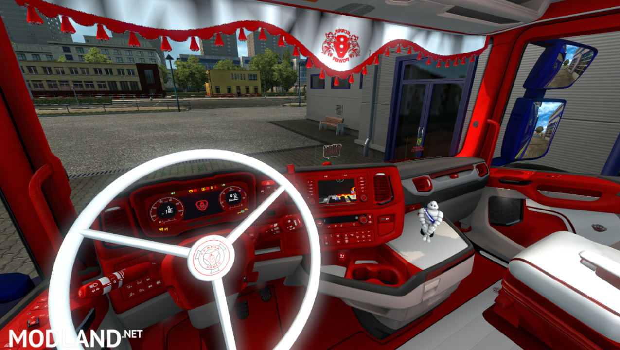 RED AND WHITE SCANIA NEXT GEN S AND R INTERIOR