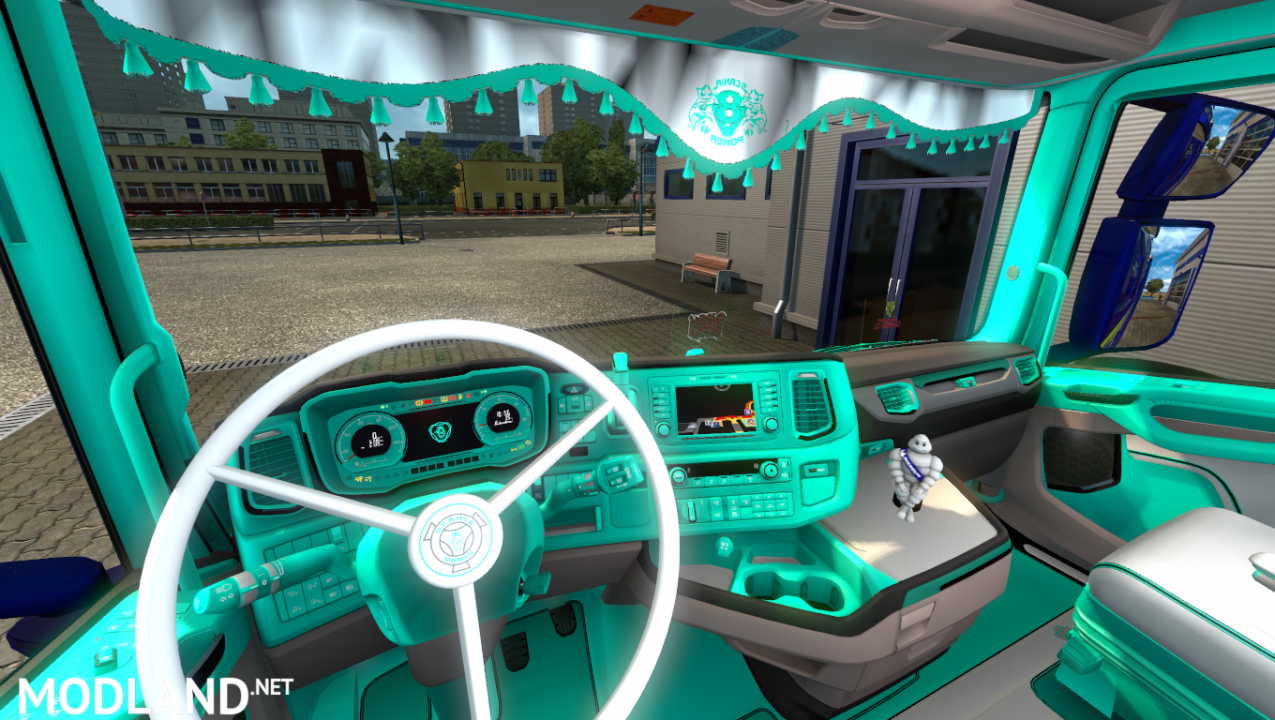 CYAN AND WHITE SCANIA NEXT GEN S AND R INTERIOR