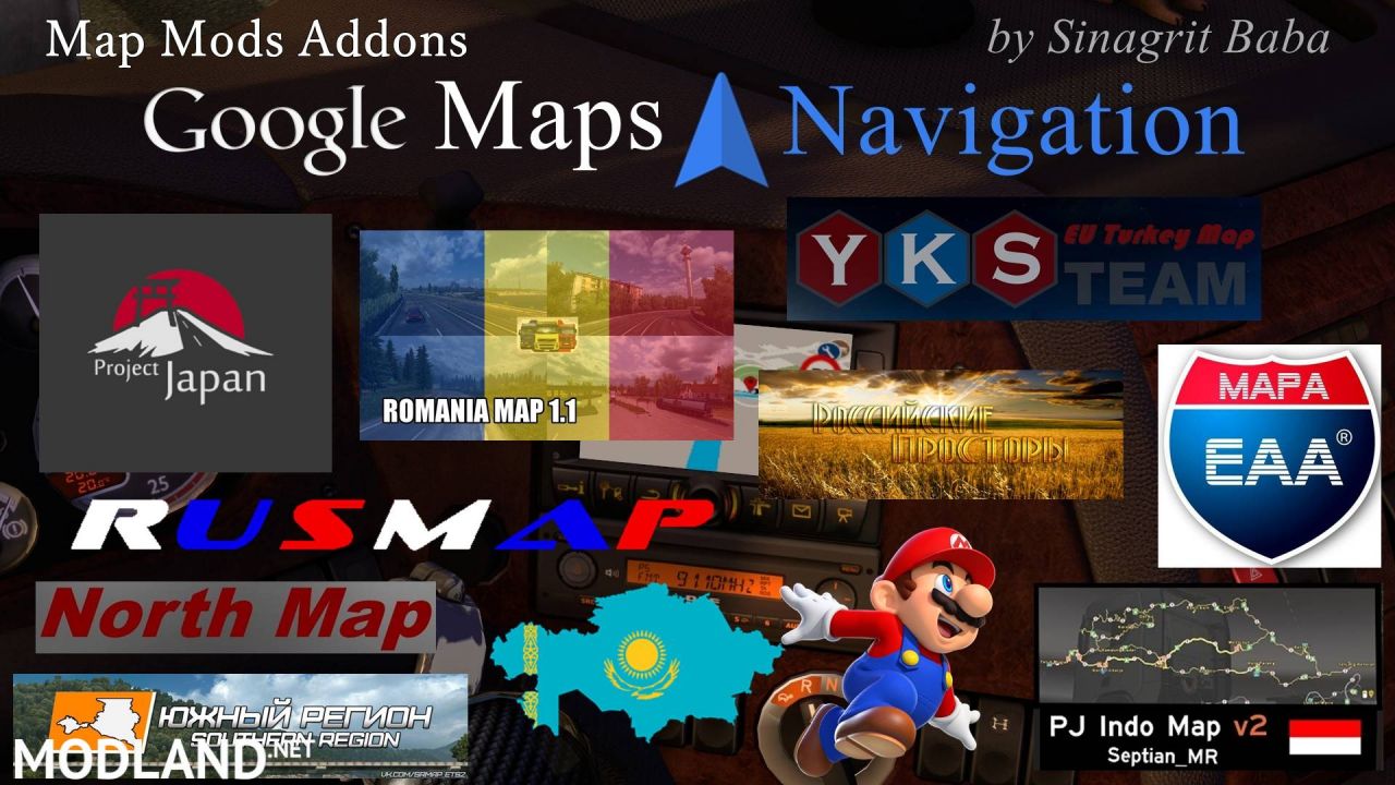 ETS 2 - Google Maps Navigation Normal & Night Version Map Mods Addons