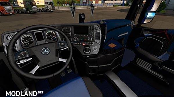Mercedes Benz Actros MP4 Blue and Black Interior